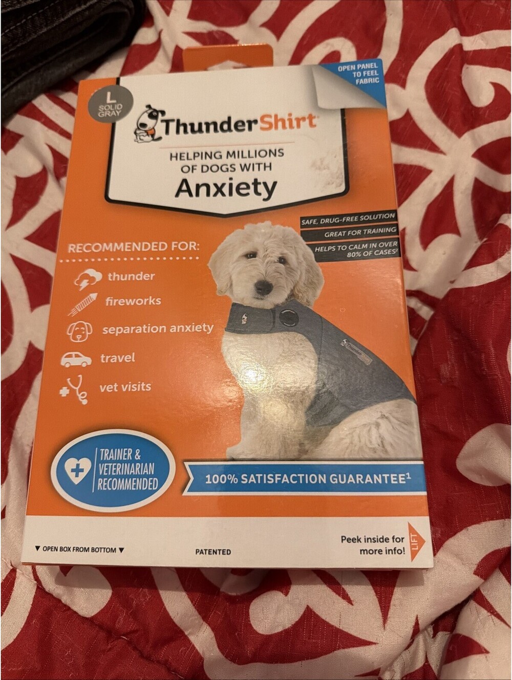Thundershirt 41 - 64lbs Dog Large Anxiety Jacket - Solid Gray
